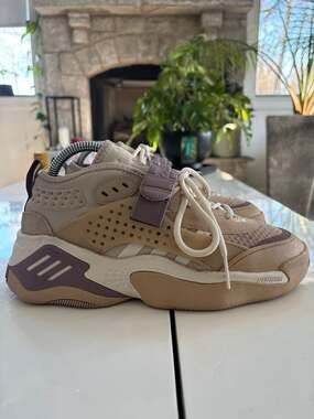 Adidas Streetball III Basketball Sneakers, Tan/Mauve, Men's Size 6 - FZ5815